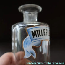 Load image into Gallery viewer, RARE Antique French Glass Perfume Oil Bottle. Baccarat Design. MILLEFLEURS
