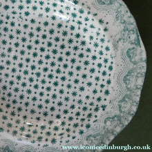 Load image into Gallery viewer, RARE Antique Lot of Transfer Printed MINATURE Child’s Nursery Round Plates. Green Stars Pattern - British Ceramics
