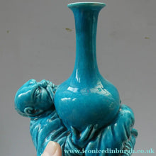 Load image into Gallery viewer, Rare Aesthetic Movement Vase Minton Chinese Man Holding a Bottle
