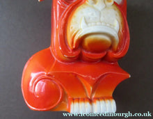 Load image into Gallery viewer, 1920s Antique Porcelain Miniature Vase or Match Holder in the Form on a Bright Orange Art Deco Bulldog
