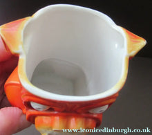 Load image into Gallery viewer, 1920s Antique Porcelain Miniature Vase or Match Holder in the Form on a Bright Orange Art Deco Bulldog
