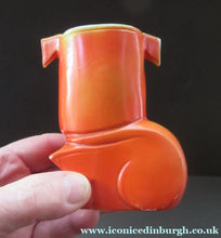 Load image into Gallery viewer, 1920s Antique Porcelain Miniature Vase or Match Holder in the Form on a Bright Orange Art Deco Bulldog
