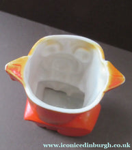 Load image into Gallery viewer, 1920s Antique Porcelain Miniature Vase or Match Holder in the Form on a Bright Orange Art Deco Bulldog
