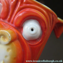 Load image into Gallery viewer, 1920s Antique Porcelain Miniature Vase or Match Holder in the Form on a Bright Orange Art Deco Bulldog
