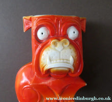 Load image into Gallery viewer, 1920s Antique Porcelain Miniature Vase or Match Holder in the Form on a Bright Orange Art Deco Bulldog

