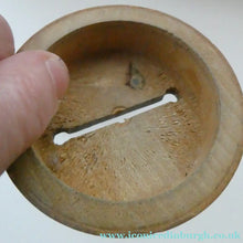 Load image into Gallery viewer,  Antique Victorian Scottish Mauchline Ware TARTANWARE Bank or Money Box in the Shape of a Barrel
