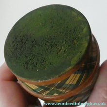 Load image into Gallery viewer,  Antique Victorian Scottish Mauchline Ware TARTANWARE Bank or Money Box in the Shape of a Barrel
