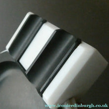 Load image into Gallery viewer, Rare Art Deco Early Black and White Plastic / Bakelite Ashtray; c 1936
