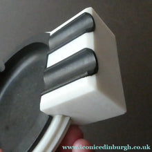 Load image into Gallery viewer, Rare Art Deco Early Black and White Plastic / Bakelite Ashtray; c 1936
