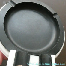 Load image into Gallery viewer, Rare Art Deco Early Black and White Plastic / Bakelite Ashtray; c 1936
