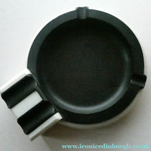 Load image into Gallery viewer, Rare Art Deco Early Black and White Plastic / Bakelite Ashtray; c 1936
