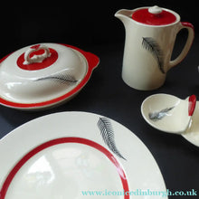 Load image into Gallery viewer, Rare BACHELOR SET. 1950s Burleigh Ware Large Breakfast Set with Abstract Fern Decoration
