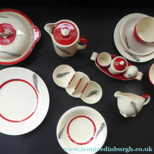 Load image into Gallery viewer, Rare BACHELOR SET. 1950s Burleigh Ware Large Breakfast Set with Abstract Fern Decoration
