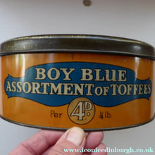 Load image into Gallery viewer, Horner's Toffee Tin College Boy Image on Lid
