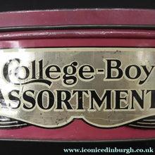 Load image into Gallery viewer, Rare Early 20th Century Art Nouveau Large Toffee Tin - College Boy Assortment by W M Livens &amp; Co Ltd (Newcastle)
