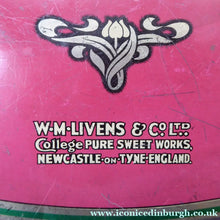 Load image into Gallery viewer, Rare Early 20th Century Art Nouveau Large Toffee Tin - College Boy Assortment by W M Livens &amp; Co Ltd (Newcastle)
