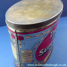 Load image into Gallery viewer, Early 20th Century Art Nouveau Thorne's Extra Super Creme Advertising Toffee Tin; c 1910
