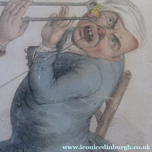 Load image into Gallery viewer, Edward Orme 1810 Anguish and Mirth Dentist Satirical Print Tooth Extraction
