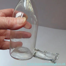 Load image into Gallery viewer, RARE GEORGIAN GLASS Bird Feeder with a Small Bristol Blue Finial; 1830s
