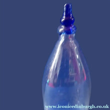 Load image into Gallery viewer, RARE GEORGIAN GLASS Bird Feeder with a Small Bristol Blue Finial; 1830s
