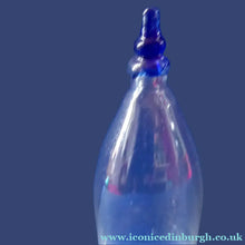 Load image into Gallery viewer, RARE GEORGIAN GLASS Bird Feeder with a Small Bristol Blue Finial; 1830s
