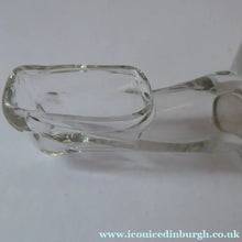 Load image into Gallery viewer, RARE GEORGIAN GLASS Bird Feeder with a Small Bristol Blue Finial; 1830s
