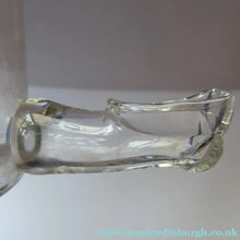 Load image into Gallery viewer, RARE GEORGIAN GLASS Bird Feeder with a Small Bristol Blue Finial; 1830s
