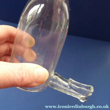 Load image into Gallery viewer, RARE GEORGIAN GLASS Bird Feeder with a Small Bristol Blue Finial; 1830s
