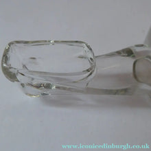 Load image into Gallery viewer, RARE GEORGIAN GLASS Bird Feeder with a Small Bristol Blue Finial; 1830s
