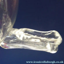 Load image into Gallery viewer, RARE GEORGIAN GLASS Bird Feeder with Bristol Blue Knop Finial; 1830s
