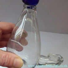 Load image into Gallery viewer, RARE GEORGIAN GLASS Bird Feeder with Bristol Blue Knop Finial; 1830s 
