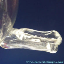 Load image into Gallery viewer, RARE GEORGIAN GLASS Bird Feeder with Bristol Blue Knop Finial; 1830s
