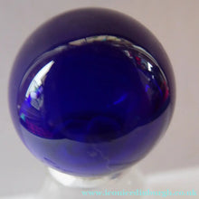 Load image into Gallery viewer, RARE GEORGIAN GLASS Bird Feeder with Bristol Blue Knop Finial; 1830s 

