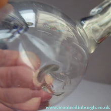 Load image into Gallery viewer, RARE GEORGIAN GLASS Bird Feeder with Bristol Blue Knop Finial; 1830s 

