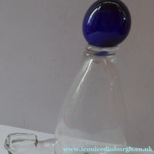 Load image into Gallery viewer, RARE GEORGIAN GLASS Bird Feeder with Bristol Blue Knop Finial; 1830s 

