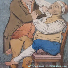 Load image into Gallery viewer, Rare GEORGIAN Antique Dental Print Entitled Easing the Tooth-Ach. After JAMES GILLRAY - British Prints
