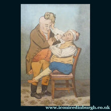 Load image into Gallery viewer, Rare GEORGIAN Antique Dental Print Entitled Easing the Tooth-Ach. After JAMES GILLRAY
