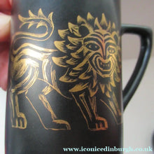 Load image into Gallery viewer, Portmeirion Gold Lion Coffee Cup and Saucer 1960s 
