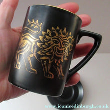 Load image into Gallery viewer, Portmeirion Gold Lion Coffee Cup and Saucer 1960s 
