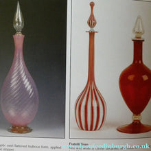 Load image into Gallery viewer, Vintage ITALIAN ’A Canne’ Decanter Red and White Stripes Bottle Vase. Attributed to Fratello Toso. 17 3/4 inches
