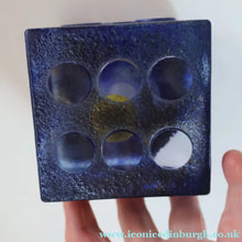 Load image into Gallery viewer, Hard to Source Kosta Boda Blue Glass Dice "Tarning" Sculpture by Kjell Engman Atelier
