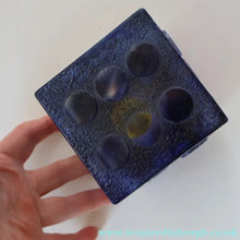 Load image into Gallery viewer, Hard to Source Kosta Boda Blue Glass Dice "Tarning" Sculpture by Kjell Engman Atelier
