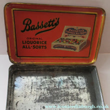 Load image into Gallery viewer, Vintage 1930s Art Deco Bassett's Liquorice All-sorts in Orange Tin

