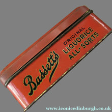 Load image into Gallery viewer, Vintage 1930s Art Deco Bassett's Liquorice All-sorts in Orange Tin
