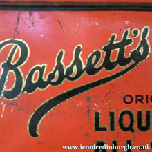 Load image into Gallery viewer, Vintage 1930s Art Deco Bassett's Liquorice All-sorts in Orange Tin
