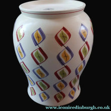 Load image into Gallery viewer, RARE Large 1950s Freeform Poole Vase with Sought-After Harlequin Pattern by Ruth Pavely. Height 8 inches - British
