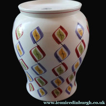 Load image into Gallery viewer, RARE Large 1950s Freeform Poole Vase with Sought-After Harlequin Pattern by Ruth Pavely. Height 8 inches - British
