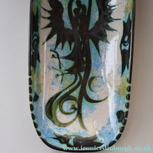 Load image into Gallery viewer, Collectable LARGE 1960s CORNISH Pottery Oblong Platter by Celtic Pottery (Newlyn) Phoenix Design. Height: 14 inches
