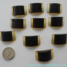 Load image into Gallery viewer, Rare Matching Set of 10 Art DECO Two Tone LUCITE / PERSPEX Buttons
