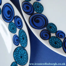 Load image into Gallery viewer, Rare Norwegian FIGGJO FLINT Saturn Pattern FOUR Dessert Plates: 8 inches. Kirsten Dekor Range;  1960s

